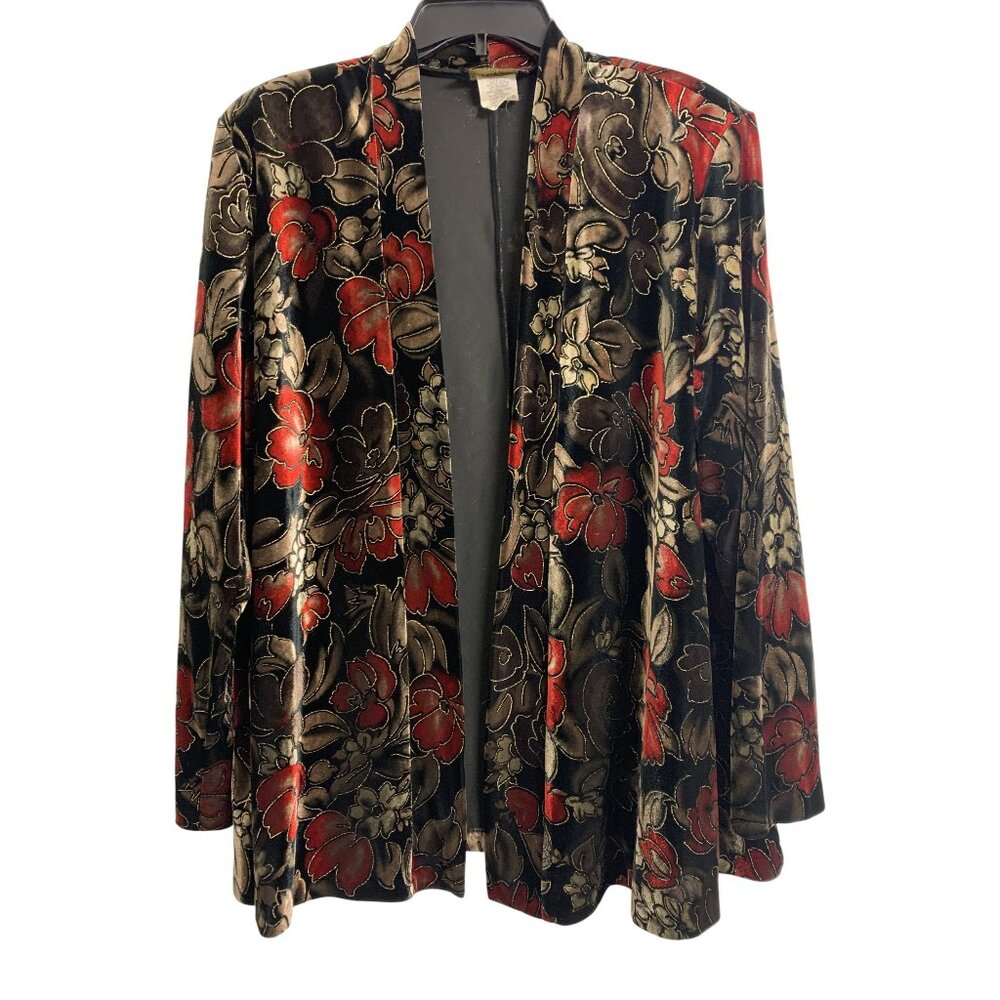 Willow Ridge XL Burnt Velvet Floral Whimsigoth Grunge Jacket Dark‎ Romantic